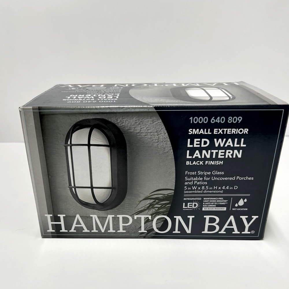 Hampton Ball LED Wall Lantern Black Finish New